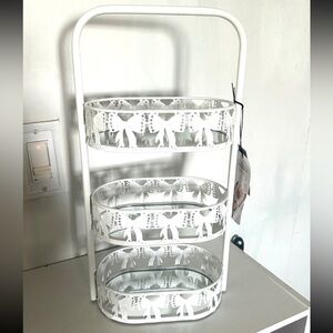 Coquette Bow 3 Tier Mirrored Makeup/ perfume Organizer NEW
